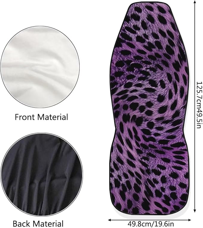 Car Seat Covers Protector Cushion for Women Men Girls Boys, Purple Leopard Print Design Car Interior Cover