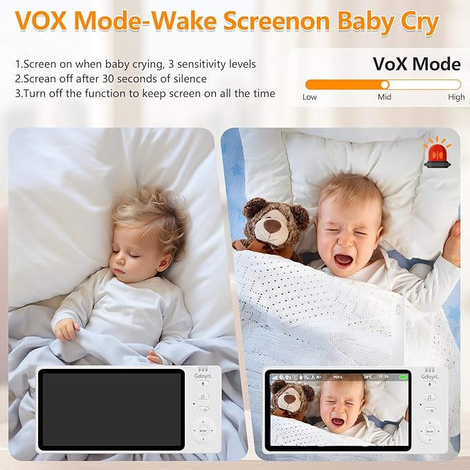 Wireless Baby Car Camera 5" HD 1080P IPS Anti-Glare Screen USB Powered, Temperature Alert, Night Vision & VOX Mode, 360° Rotatable Rear Facing Carseat Monitor Newborns Travel Essentials Gifts