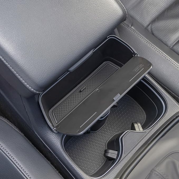 PIMCAR Center Console Hanging Box Compatible with 2023-2026 Honda CRV Hidden Compartment with Lid Premium ABS Plastic Armrest Storage Tray Accessories