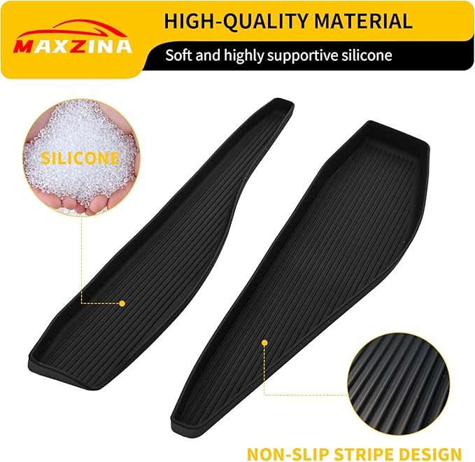 Gear Shift Side Storage Compatible with 2021-2025 Ford F150 Silicone Center Console Side Lower Storage Tray Gear Shifter Organizers 2PCS for 2024 F-150 Accessories