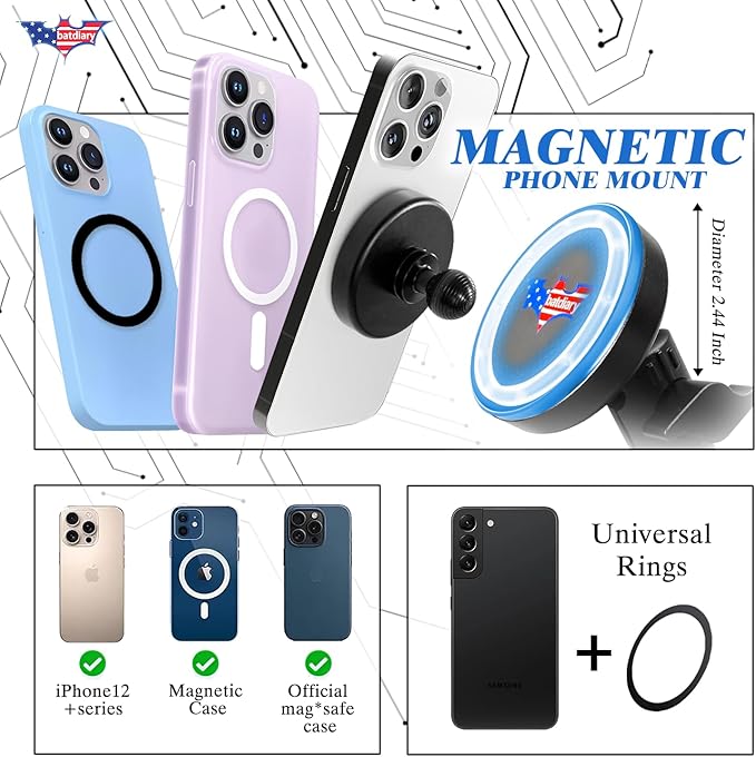 2024-2025 Silverado 1500 Magnetic Phone Mount – Compatible with 2022-2025 Chevy Silverado & GMC Sierra, No-Drill Metal Cell Phone Holder for Dash Platform Car Accessories