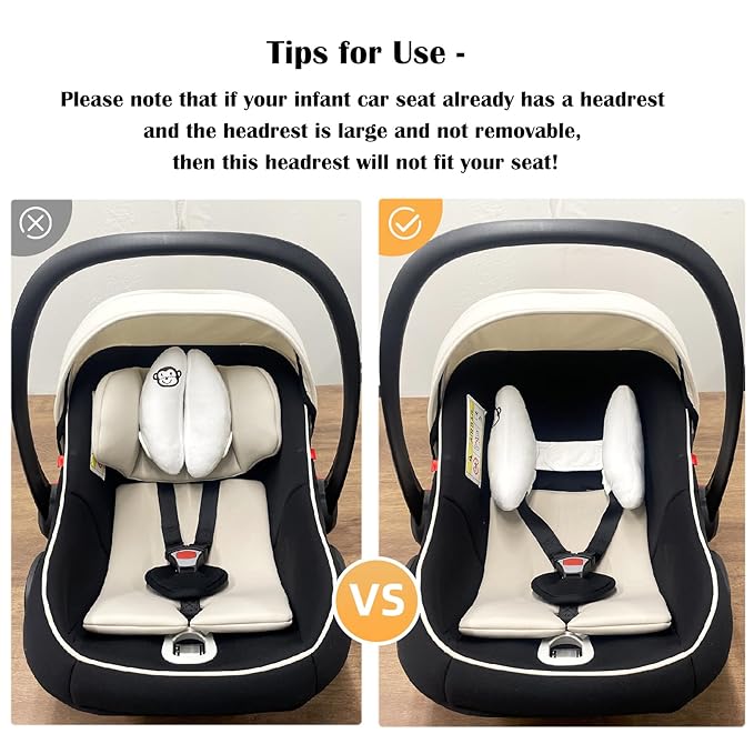Adjustable Travel Pillow for Infant, Portable Head Support for Car Seats for Newborn, Neck Support Pillow for Baby, Headrest Pillows for Cars, Rest Baby's Head Comfortably