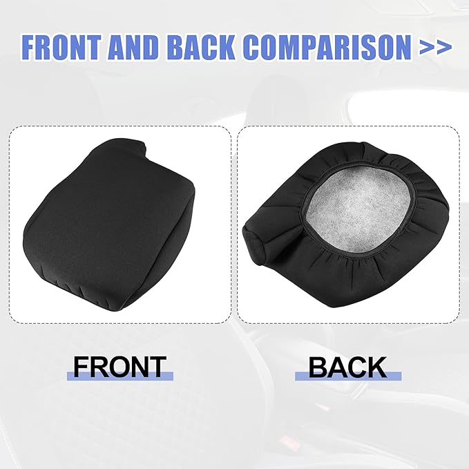 X AUTOHAUX Car Center Console Armrest Cover for Ford for Ranger 2019-2023 Neoprene Interior Arm Rest Cover Elbow Cushion Pad Black