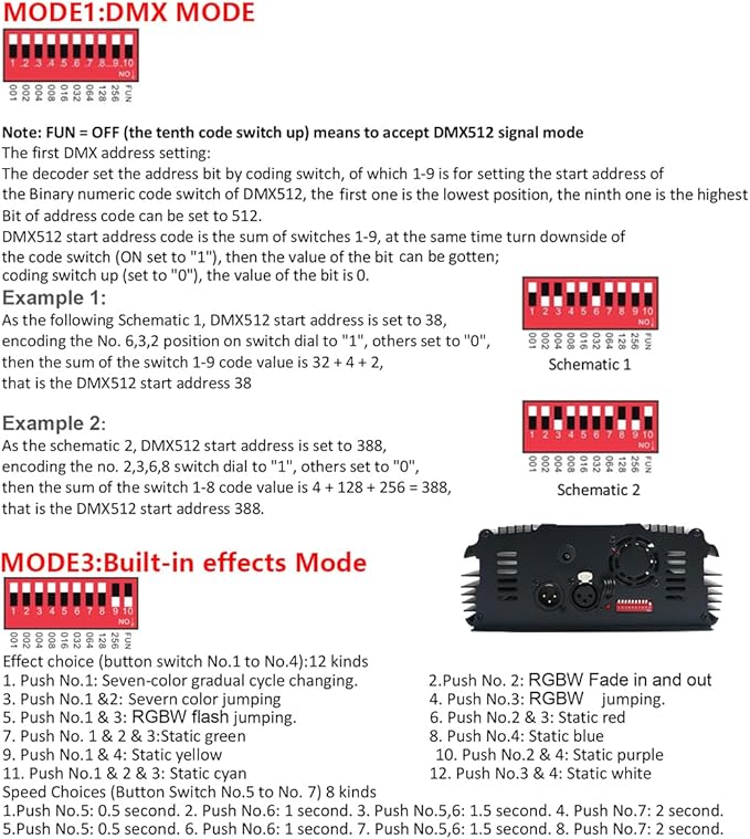 AMKI DMX 45W Light Source Engine Driver Remote/APP Control Starlight Box Motor Remote Control, Connect with DMX512 Console Decoder