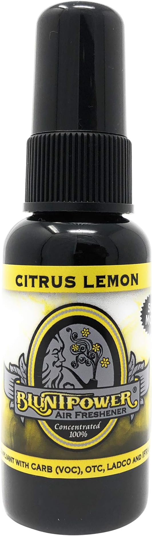 BluntPower (Citrus Lemon, 1 Pack) Concentrated Air Freshener for Room and Car Spray - Oil-Based Diffuser Spray Bottle - Long-Lasting Bathroom Spray, Car Freshener, & Odor Eliminator Spray