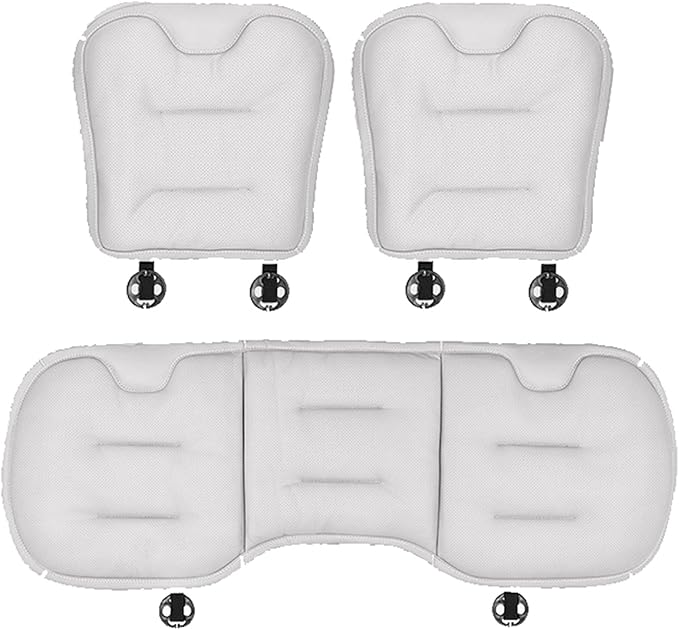 Car Seat Cushion for Porsche Macan 2015-2025-pr, Breathable Non-Slip Driver Seat Pad Ergonomic Memory Foam for Long Driving Car Office,B/3Pcs-White