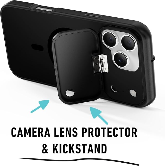 Spy-Fy iPhone 17 Pro Privacy Case | Front and Rear Camera Covers | MagSafe iPhone Case with Lens Protection | Camera Blocker for Privacy and Safety | Slim Shockproof Phone Cover 6,3-inch Black