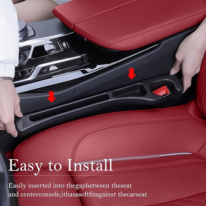 Car Seat Gap Filler 2-Pack, Universal Elastic Soft Foam Seat Gap Plug – Fills Gap Between Seat & Console, Drop-Proof Guard for Phones, Keys & Cards, Fits Cars, SUVs, Trucks & Sedans