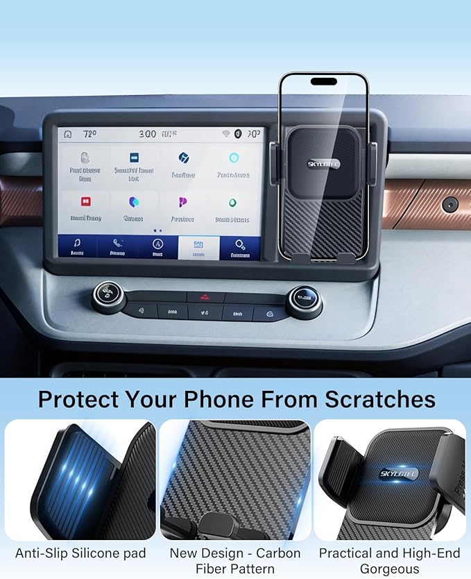 SKYLOTEC Phone Mount Cubby Insert for Ford Maverick 2022 2023 2024 Accessories, Cell Phone Holder Storage Box Kit, Automobile Cradles Phone Base Not Block Air Vent