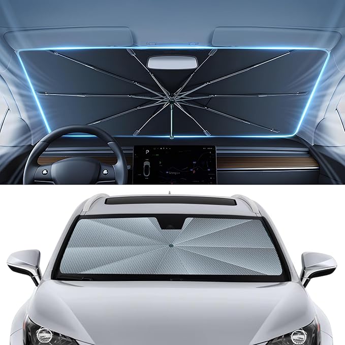 Autorder Windshield Sun Shade Umbrella for 2015-2021 Lexus NX NX300h/NX300/NX200t Accessories,Upgraded Ice Crystal Material,Easy Setup Umbrella Sunshade for Car Windshield,100% Sun Blocking