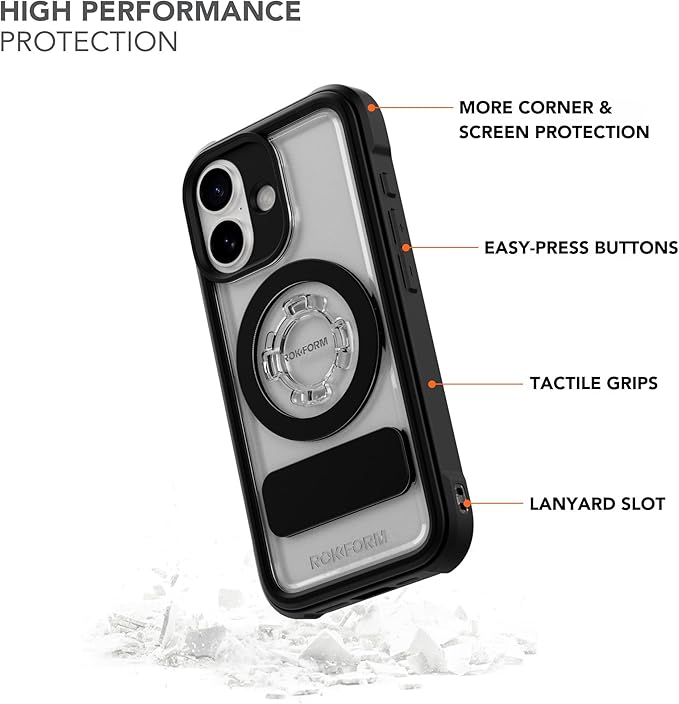 Rokform Crystal Case Compatible with iPhone 17, Magnetic Cover (Clear)
