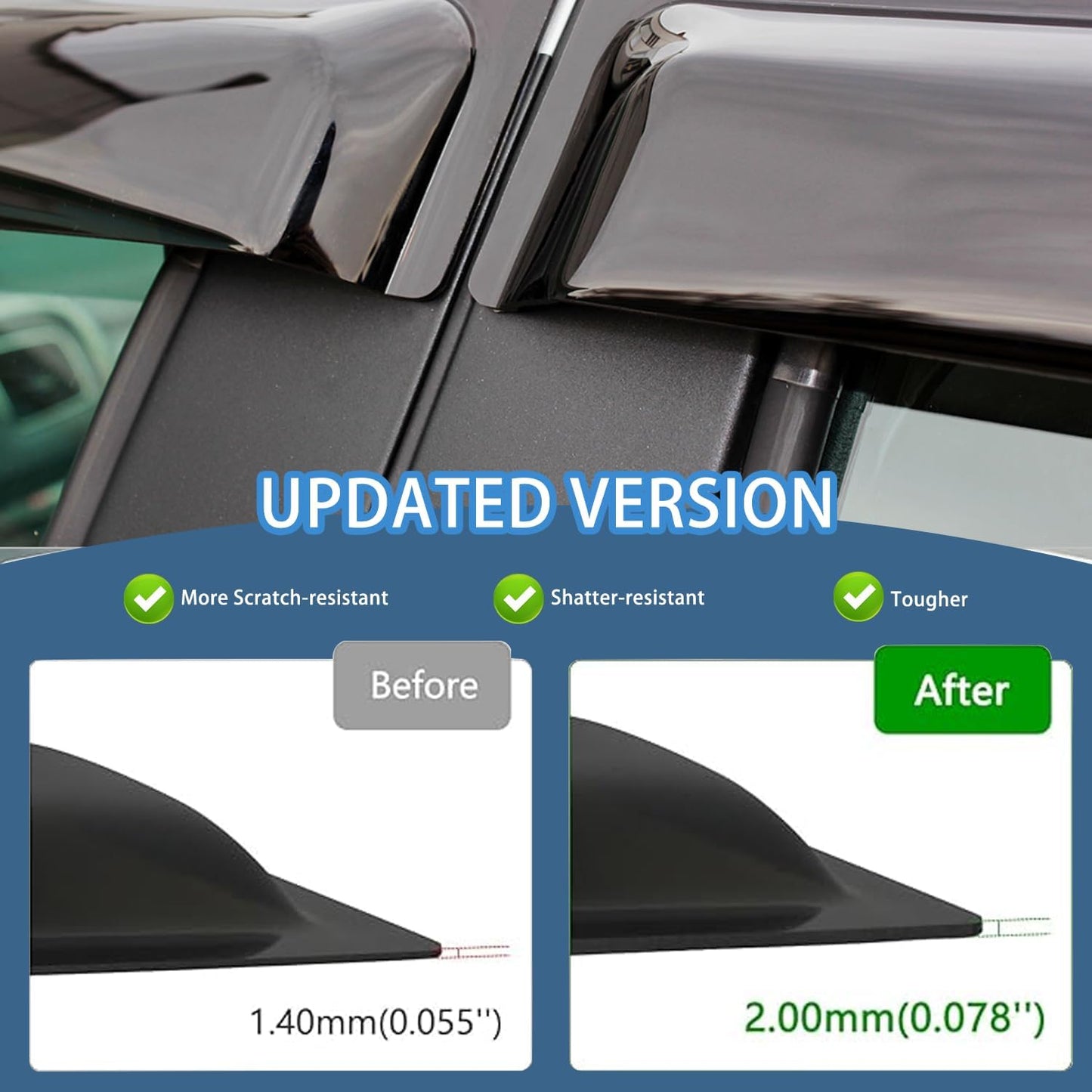 4PCS Rain Guards Window Visors Wind Deflector Fits for Honda CR-V (CRV) SUV 1997-2001, Front & Rear Outside Mount Vent Shade 1997 1998 1999 2000 2001