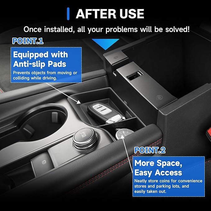 SXCY for 2025 2026 Ford Explorer Center Console Organizer Tray for 2025 2026 Ford Explorer Accessories Front Center Console Tray 2025 2026 Explorer Armrest Front Console Organizer Tray