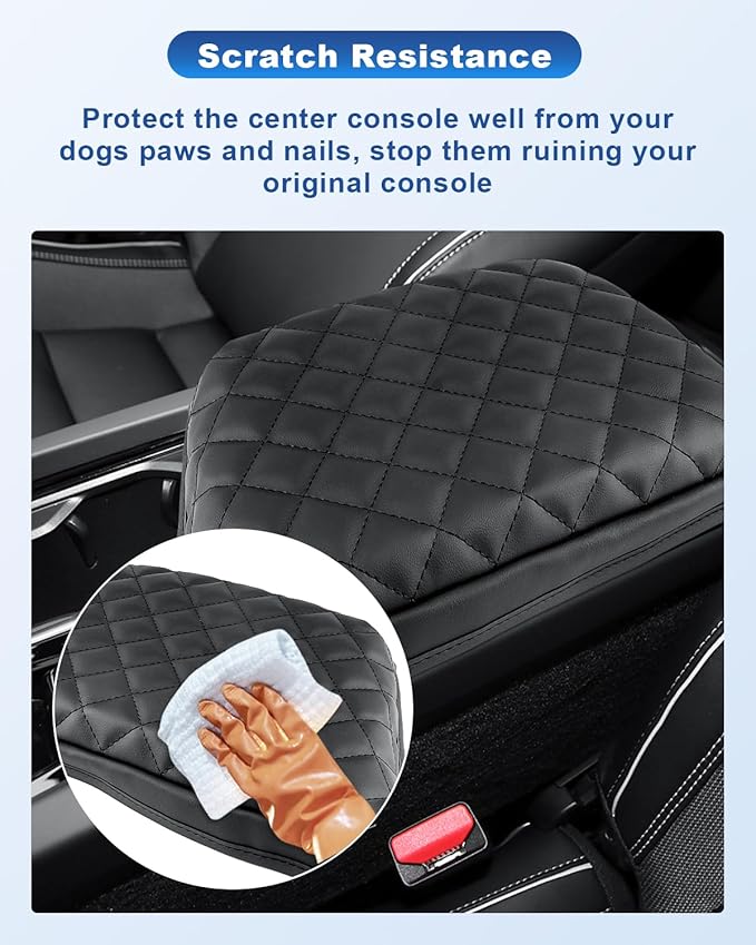 CDEFG for 2025 2026 Volvo XC60 Center Console Cover, for 2018-2025 2026 Volvo XC60 Accessories Armrest Cover Middle Console Pad Arm Rest Cushion Leather