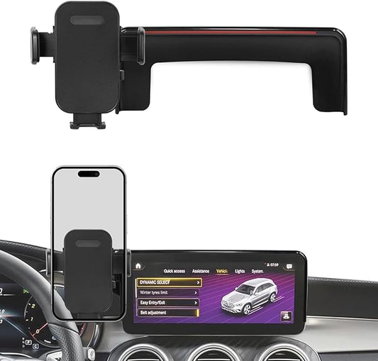 Car Phone Holder Compatible with 2019-2022 GLC/2019-2022 C-Class/2021-2022 V-Class Accessories 10.25-Inch Screen Fixed Clip Cell Phone Mount Bracket Hands-Free 360° Rotation