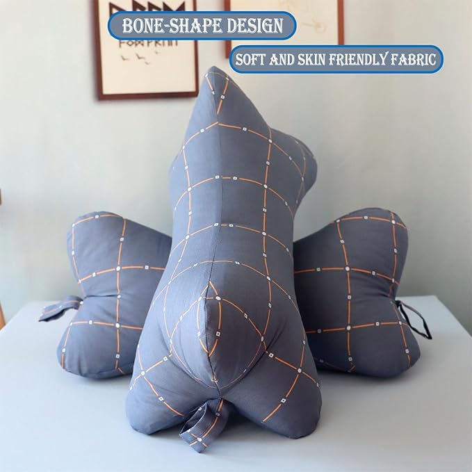 Neck & Cervical Pillows Dog Bone Shaped Travel Neck Pillows With Washable Removable Cover Have Loops On Either End For Car Bus Truck Driving Comfort Head Rest Support Neck Chiropractic Pillow ( Color