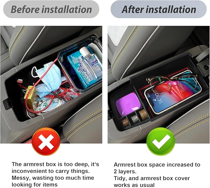 SKTU 2022 2023 Chevy Bolt EUV Center Console Organizer 2023 Chevy Bolt EUV LT/Premier Insert ABS Black Materials Tray 2023 Chevy Bolt EUV Accessories with Coin Holder (Red)