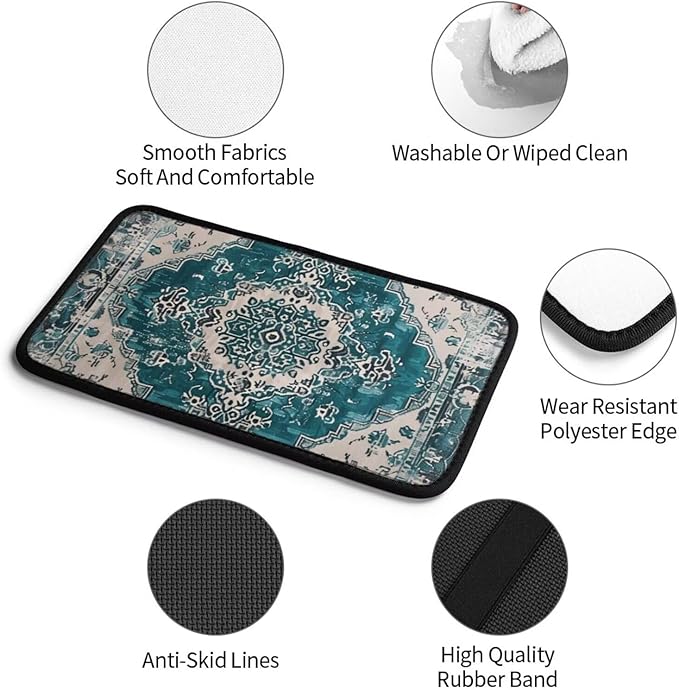 Car Center Console Cushion Pad Aztec Turquoise Universal Armrest Seat Box Cover Protector Southwest Navajo Comfortable Native American Boho Car Accessories for Most Cars, Vehicles, SUVs