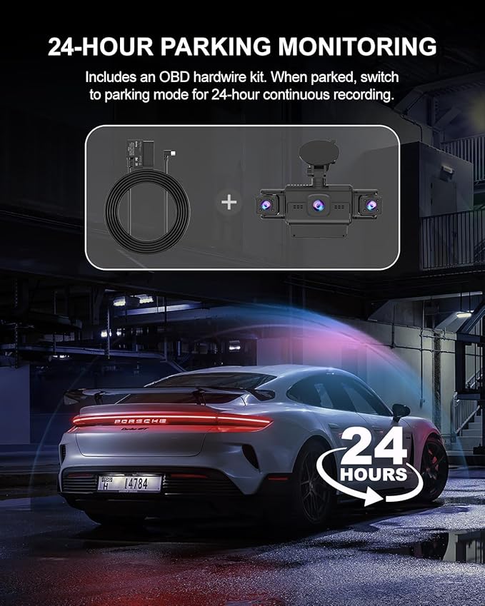 Dash Cam Front and Rear, 4-Channel 360° Coverage Car Dash Camera with STARVIS 2 Night Vision, GPS, 5.8GHz WiFi, 24H Parking Monitor, G-Sensor, 170° Wide Angle, 128GB Card Included