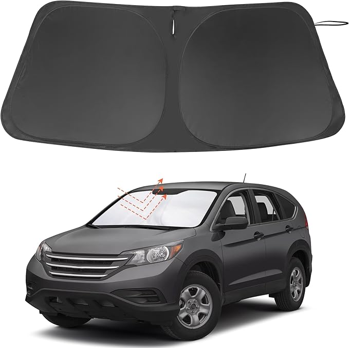 Windshield Sun Shade Custom Fit for 2012 2013 2014 2015 2016 Honda CR-V CRV Accessories Foldable Sunshade Sun Blocker Protect Car from Sun Rays & Heat Damage Keep Car Cooler