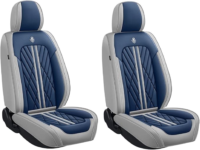 Premium Nappa Leatherette Car Seat Cover Set Custom Fit for Honda CR-V CRV 2000-2023 2024 2025 2026 Water-Proof Breathable Faux Leather Seat Cushion Protectors (Full Set 5 Seats,Blue Grey)