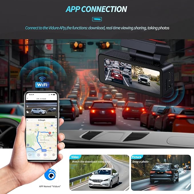 Mirror Dash Cam Front 4K+ Rear 1080P, 2 Channel HD Backup Camera Detection with Color Night Vision, 3.16" IPS Touch Screen, Loop Recording, G-Sensor, Wide Angle, Reserve Assist Fit for All Cars