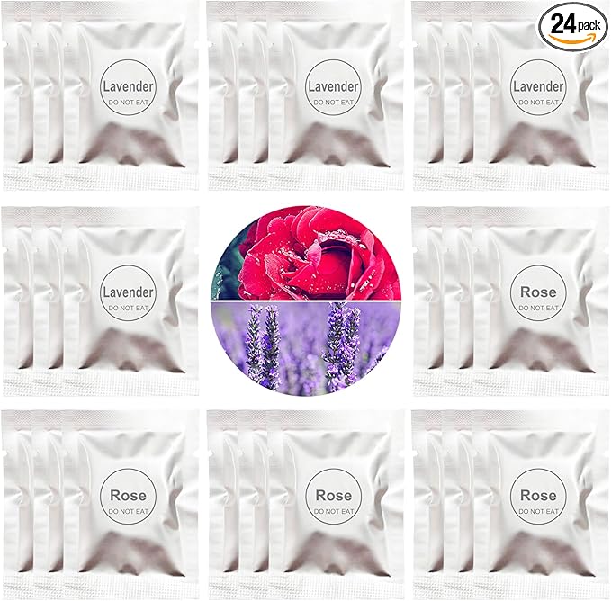 24 Pack Lavender & Rose Car Air Freshener Refills, Car Air Vent Clip Freshener Replacement Pads, Solid Fragrance Scent Refill Tablets