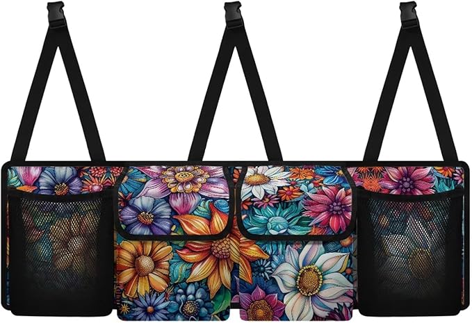 Car Trunk Hanging Organizer with with Adjustable Straps, Mandala Flower Car Trunk Organizer Storage, It Easy to Find Things, Make the Trunk of Your Car Look Neat and Tidy