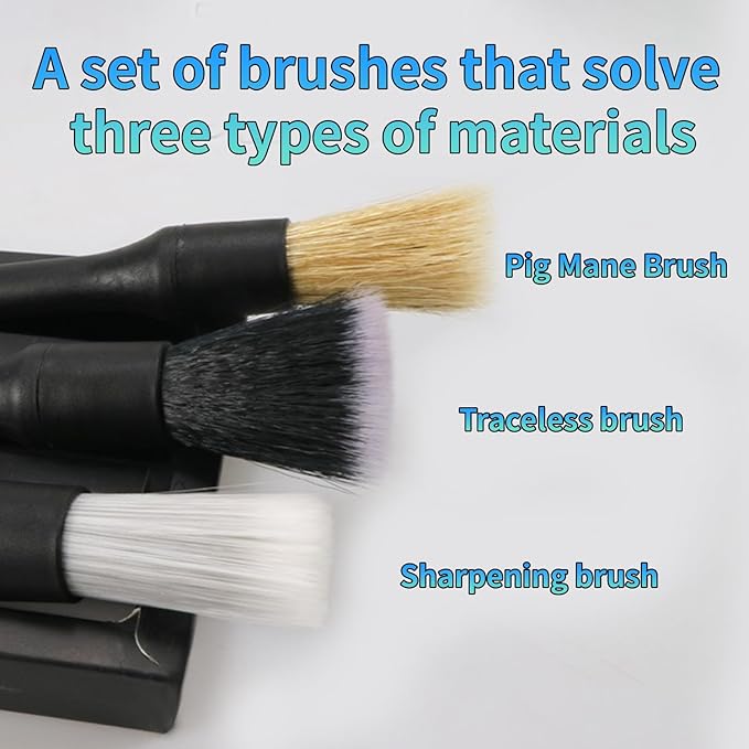 1 Pack 3 Pcs Car Detailing Brush,8.66 * 0.95in Automotive Brushes- Washing & Cleaning Air Vent for Wheels, Suitable for Most Cars, Trucks, Suvs