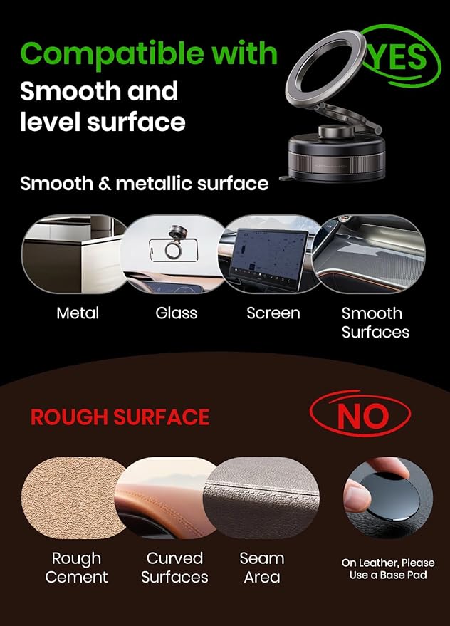 2026 Car Phone Holder for Magsafe [78+LBS Strongest Suction & 2400gf Magnetic] 360° Adjustable Car Suction Phone Mount, Phone Holders for Your Car for iPhone 17 Pro Max 16 15 14 13 12 Air Plus