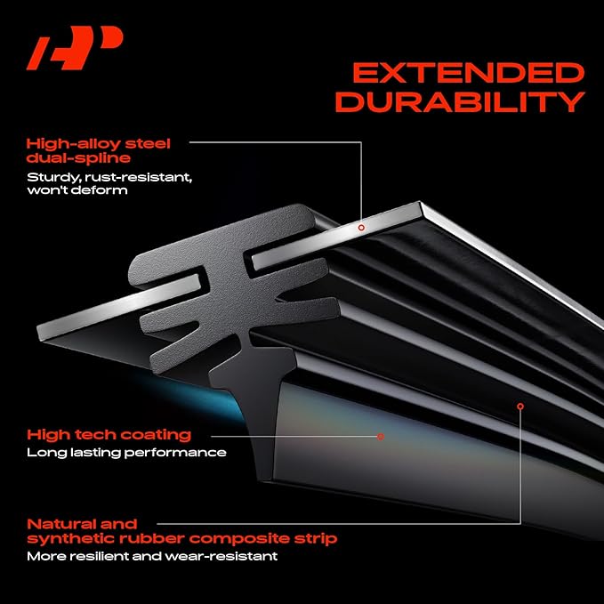A-Premium 24" and 19" Windshield Wiper Blades Compatible with Honda CR-V 2023-2024, Civic 2022-2024 & Acura Integra 2023-2024 -TLPN Connector, with Wear Indicator & Towel, Left and Right (Pack of 2)