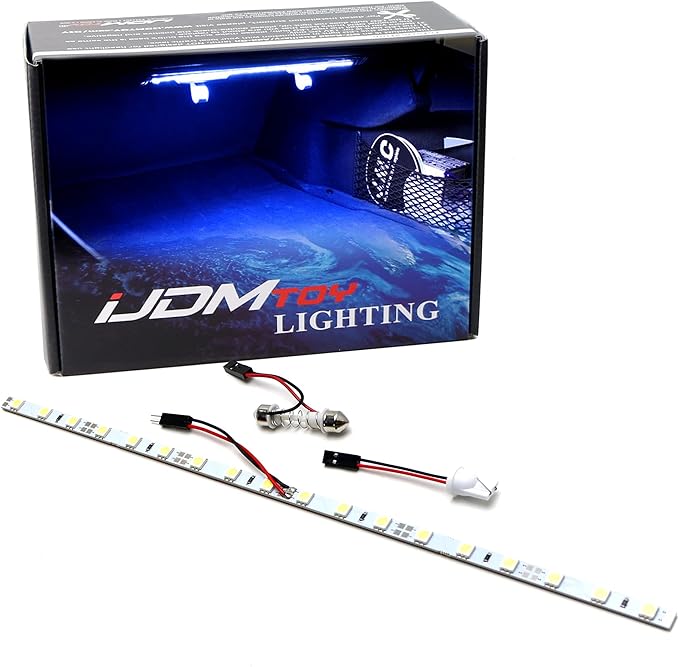iJDMTOY 18-SMD-5050 LED Strip Light Compatible with Car Trunk Cargo Area or Interior Illumination, Ultra Blue