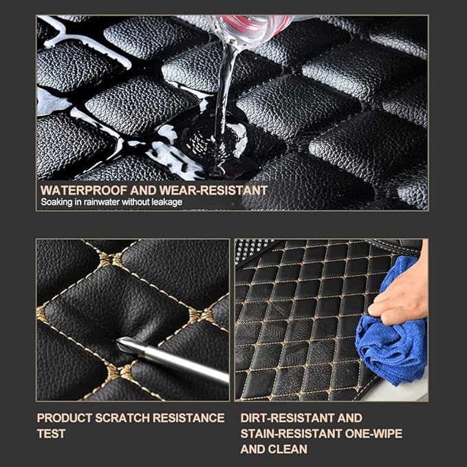Custom Car Floor Mats Custom Logo/Pattern for SUV Van Truck Sedan Coupe Car Mats Full Surrouded Floor Mat All Weather Waterproof and Anti-Slip Protection Car Floor Liners(Red)
