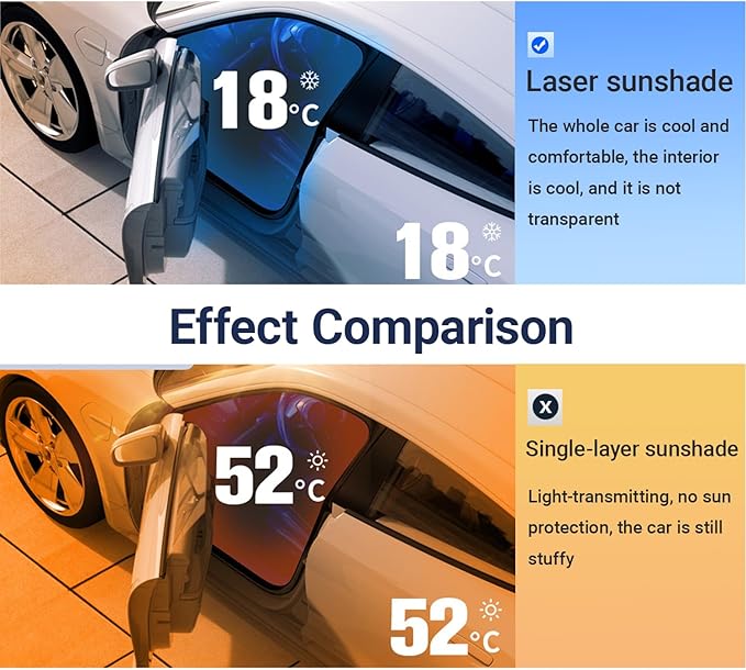 Car Windshield Sun Shade with Storage Pouch, Foldable Laser Titanium Silver Front Window Shield Blocker Screen Visor Protector Cover, Keep Interior Cool, Universal Fit for Car,Truck,SUVs (L)