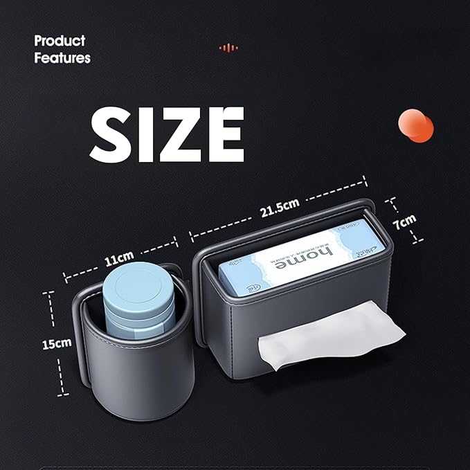 Cup& Tissue Holder for Car,Backseat Car Tissue Organizer,Car Seat Back Door Cup Holder Auto,Clip on Cup Holder,Car Cup Holder Hand Sanitizer
