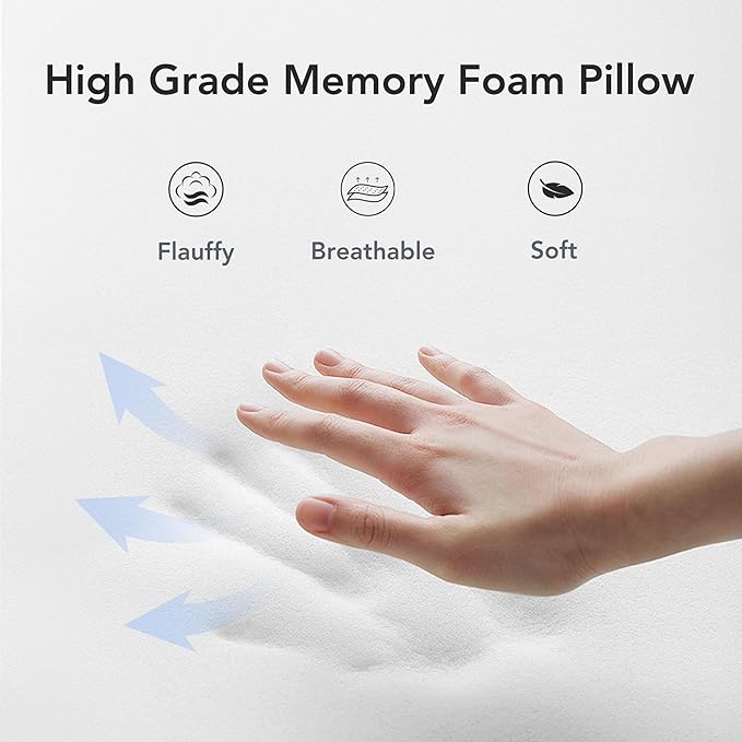 Travel Pillow, 100% Pure Memory Foam Travel Neck Pillow Airplane Neck Support Ergonomic Design for Traveling Suitable for Airplanes,Offices and Cars-Cooling Silk Grey Cover
