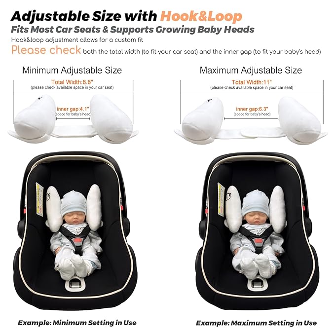 Adjustable Infants and Baby Neck Head Support,U-Shape Children Travel Pillow Cushion for Car Seat,Offers Protection Safety for Kids