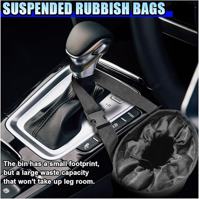 2PCS Hanging Car Garbage Bag for Back Seat - Universal Detachable Trash Bag Car Garbage Can with Elastic Opening, Washable Auto Trash Can Storage Bags for Outdoor Traveling & Home Use (2PCS)