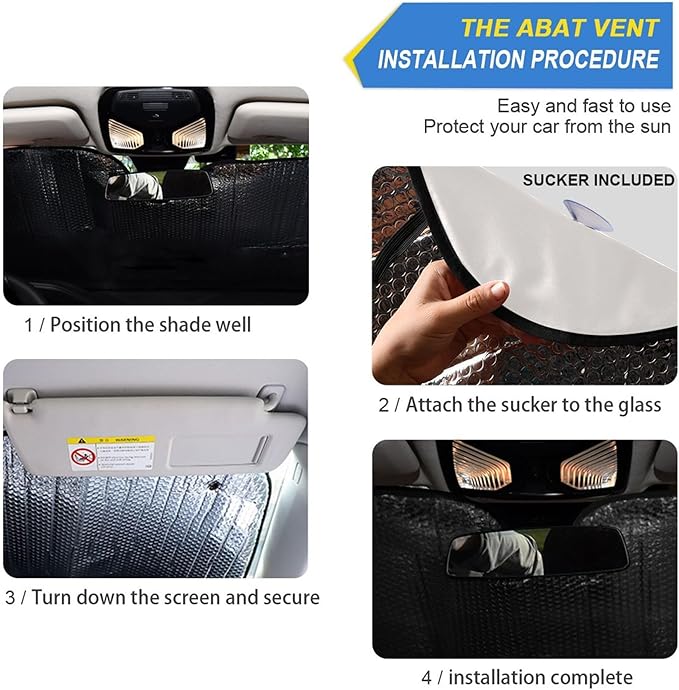 xigua Vintage Colorful Herbs Wild Flowers Floral Car Windshield Sunshade Foldable Front Window Sun Visor Protector for Car,SUV,Truck - Keep Vehicle Cool,55 x 27.6 Inch