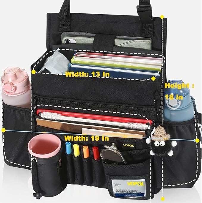 Car Seat Organizer- Multi-Compartment Passenger Seat Organizer, Universal Fit for Front & Back Seats, Ideal for Law Enforcement and Truck Seat Storage, Compatible with Cars, Trucks, and Vans
