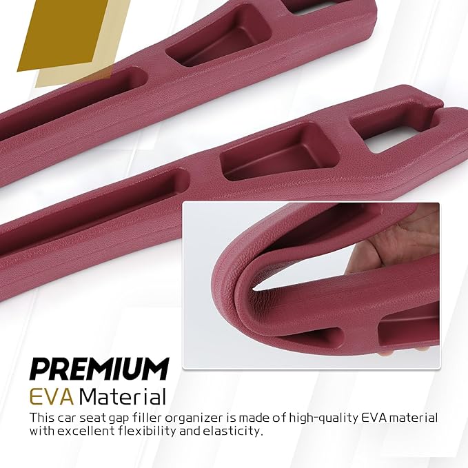 Hovom 2PCS Car Seat Gap Filler Organizer, Multi-purpose Automotive Seat Gap Storage Organizer for Key Phone Card, Auto Seats Crevice Filler Stop Things from Dropping, Car Accessories (Red)