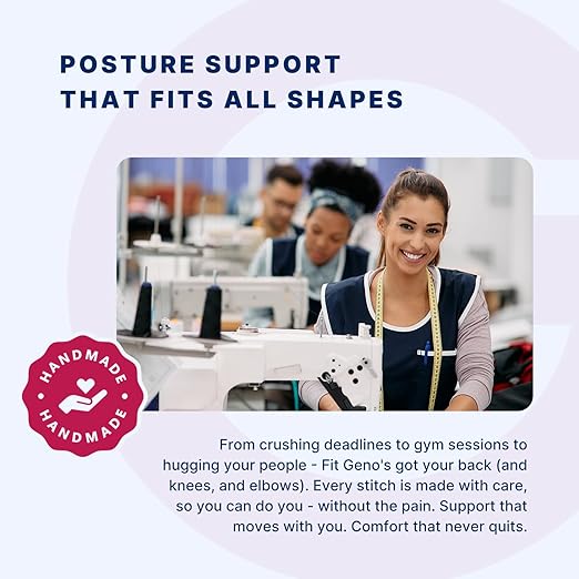 Fit Geno Back Brace Posture Corrector for Women and Men, Shoulder Straightener, Adjustable Full Back Support, Upper and Lower Back Pain Relief - Scoliosis, Hunchback, Hump, Thoracic, Spine Corrector