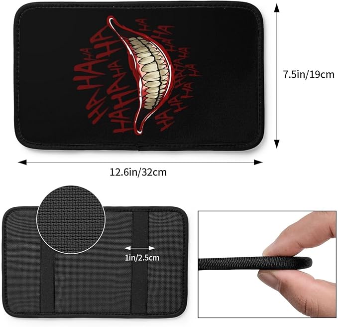 Joker Smile Car Armrest Pad Center Console Cushion Cover Universal Fit Decorative Auto Accessories Handrail Box Lid Protector