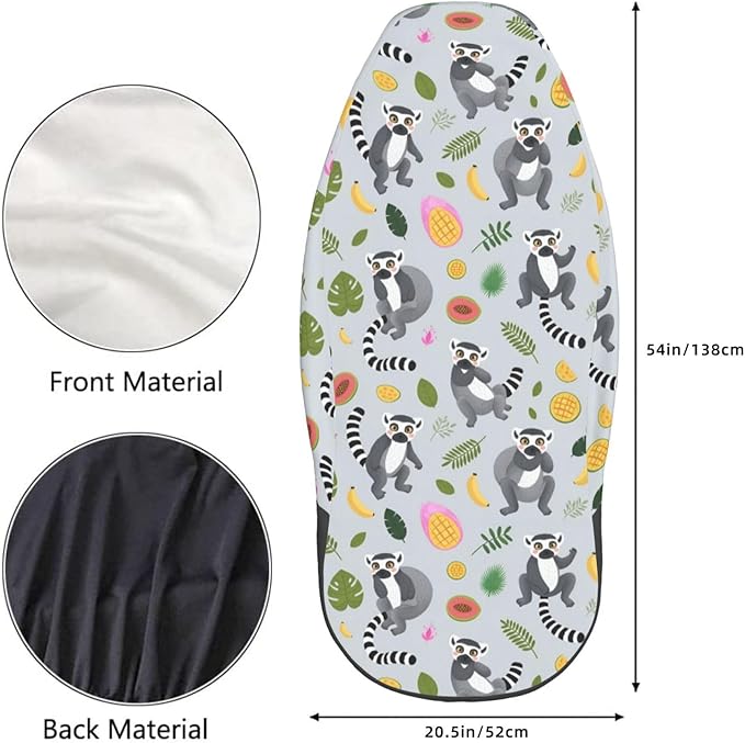 Delerain Car Seat Covers Set 2Pcs, Lemur with Tropical Fruits Universal Front Car Seats Vehicle Enterior Protector Suitable Fits Most Car Auto SUV Sedan Truck