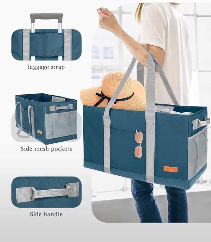 WONDAY Extra Large Utility Tote Bag - Standing Reusable Grocery Bag with Handle