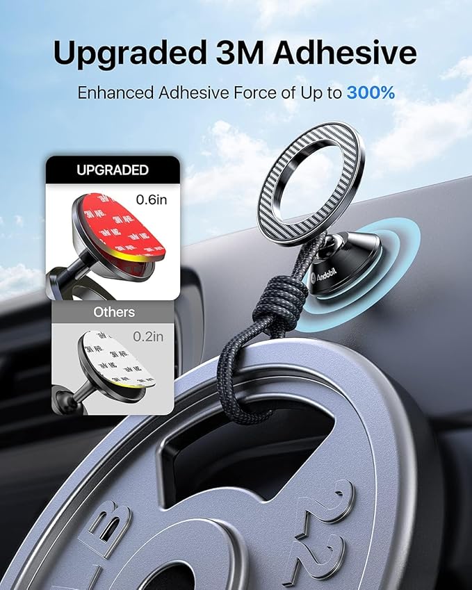 andobil for Magsafe Car Mount [Strongest Magnet & Upgraded 3M Adhesive] Magnetic Phone Holder for Car Dashboard 360 Adjustable Magnetic Car Phone Holder Mount for iPhone 17 Pro Max 16 15 14 13 Plus