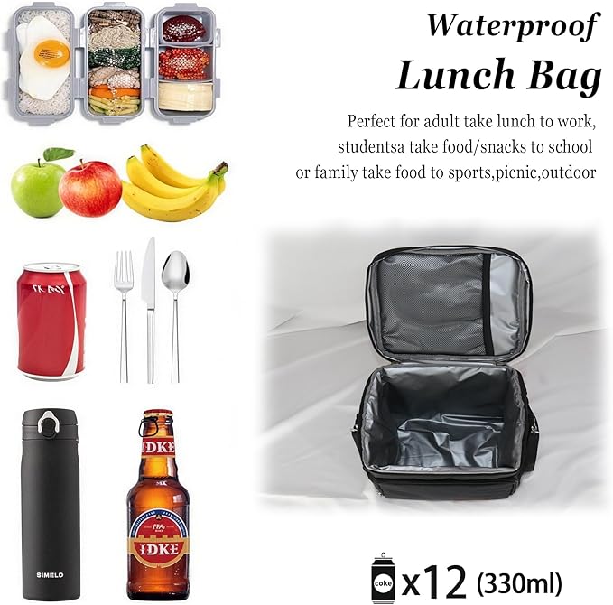 TuErcao Insulated Cooler Bag 6/24 Can Collapsible Leakproof Soft Sided Cooler for Car, Portable Foldable Small Ice Chest for Beach Camping Picnic Travel, 5/15qt Lunch Box for Men Work