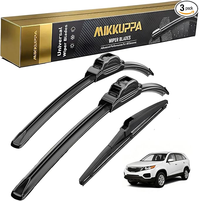 MIKKUPPA 24"+20"+11" Windshield Wiper Blades Replacement for 2011-2015 Kia Sorento, Front & Rear Wiper Blades Set, Durable Stable Quiet All Season (Pack of 3)