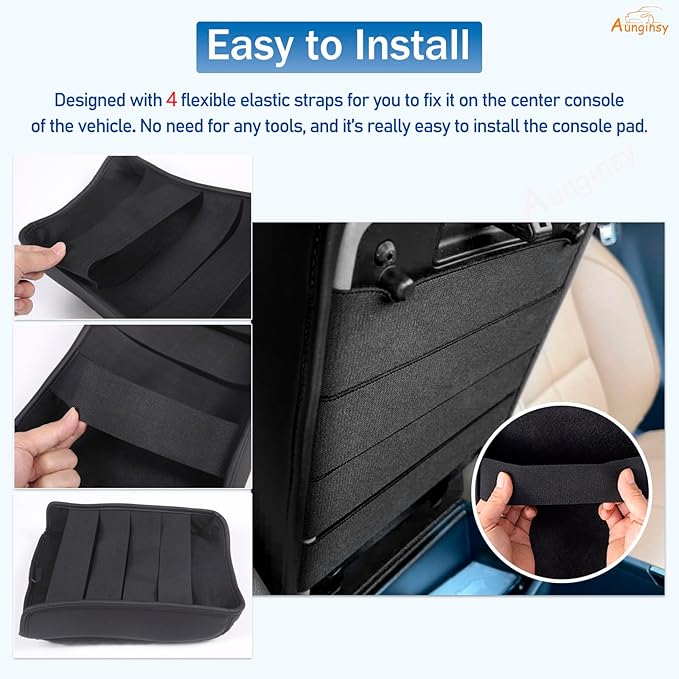 Aunginsy Car Leather Center Console Protector Cover Compatible with Kia Telluride 2020-2026 Center Console Armrest Seat Box Cover Cushion Lid Protector Pad Waterproof Anti-Scratch Interior Accessories