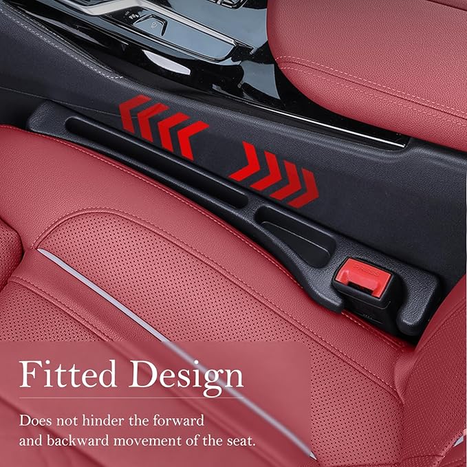 Car Seat Gap Filler 2-Pack, Universal Elastic Soft Foam Seat Gap Plug – Fills Gap Between Seat & Console, Drop-Proof Guard for Phones, Keys & Cards, Fits Cars, SUVs, Trucks & Sedans